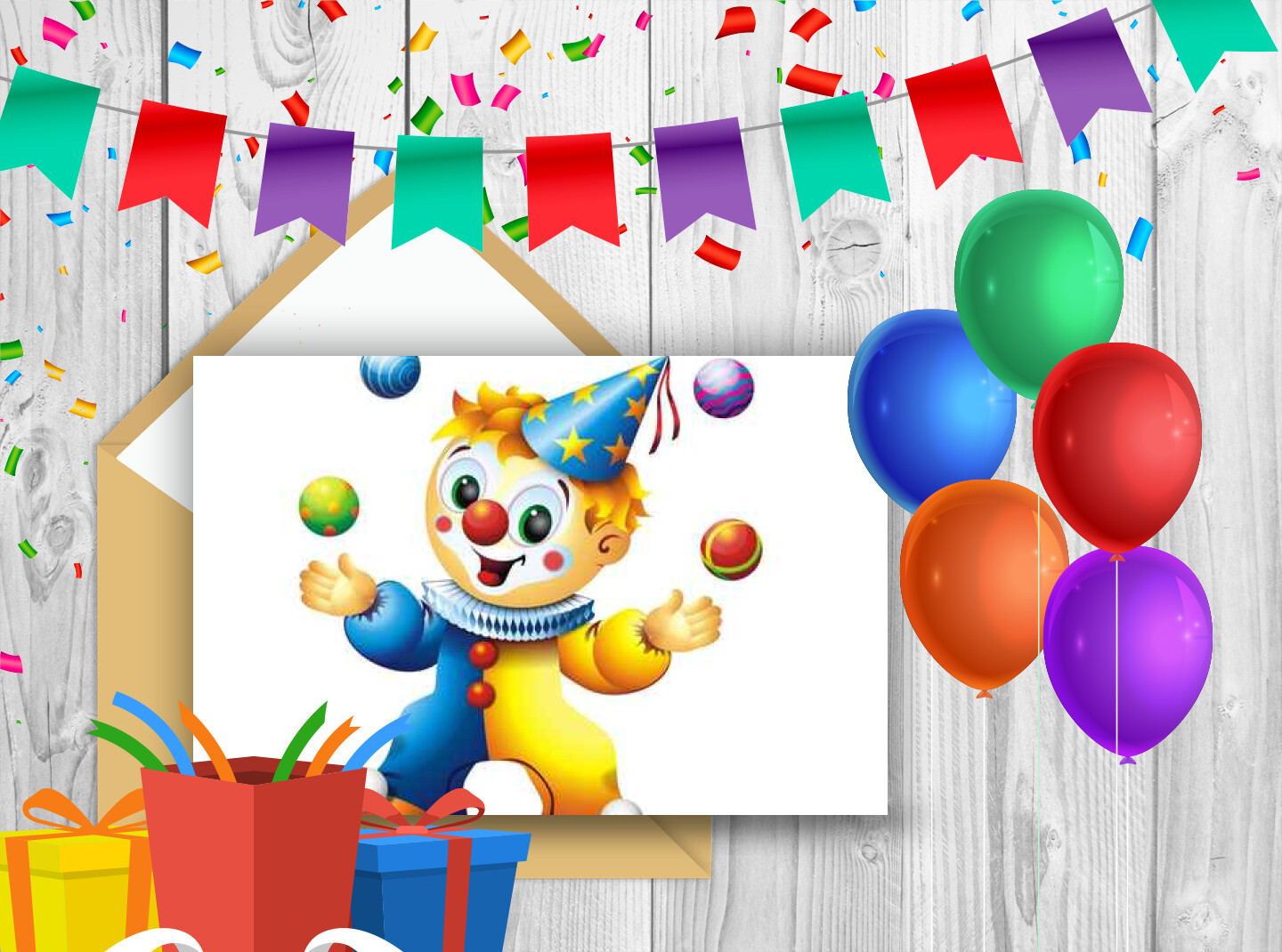 Carte Joyeux Anniversaire enfant - Hourra !