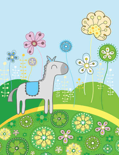 Carte d'anniversaire gratuite bébé avec petit cheval