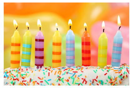 Carte d'anniversaire bougies : joyeux anniversaire