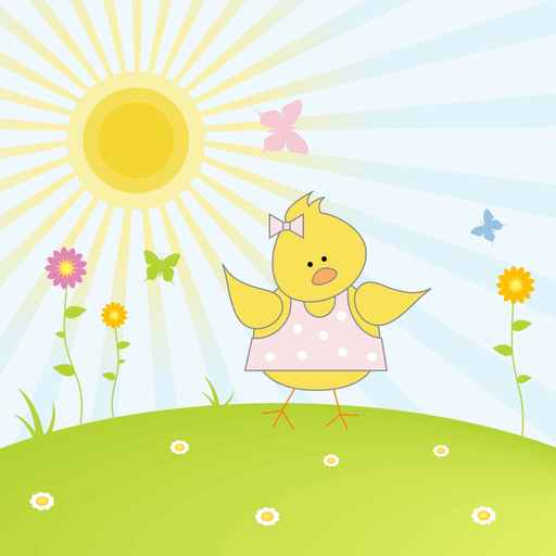 Carte d'anniversaire enfant petit poussin - Carte anniversaire animaux