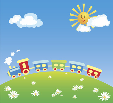 Carte d'anniversaire enfant train