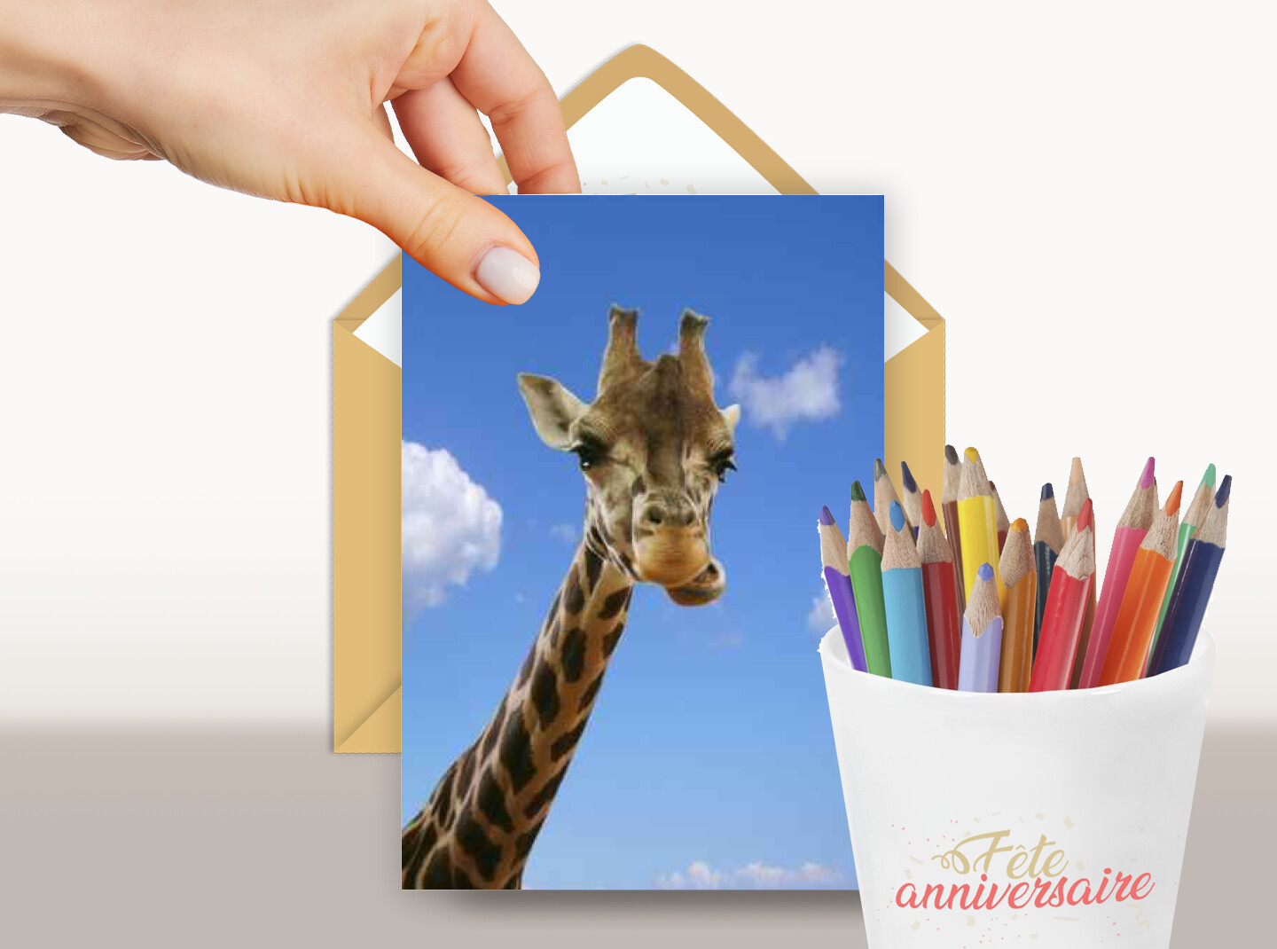 Carte anniversaire drôle girafe