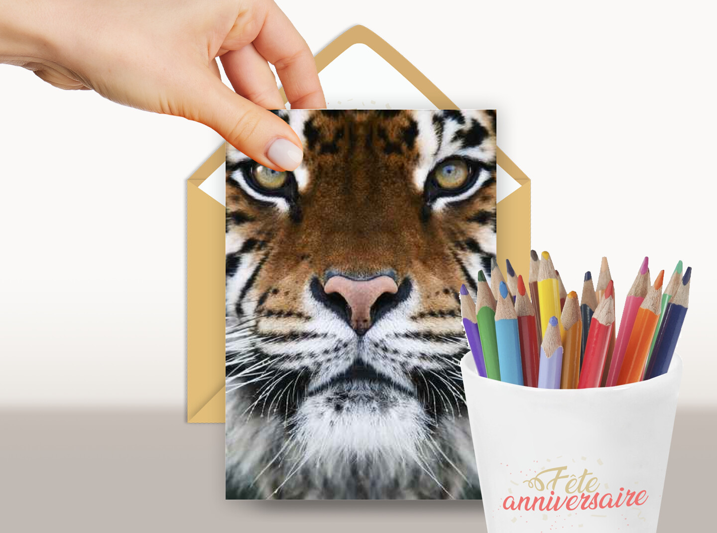 Carte anniversaire tigre