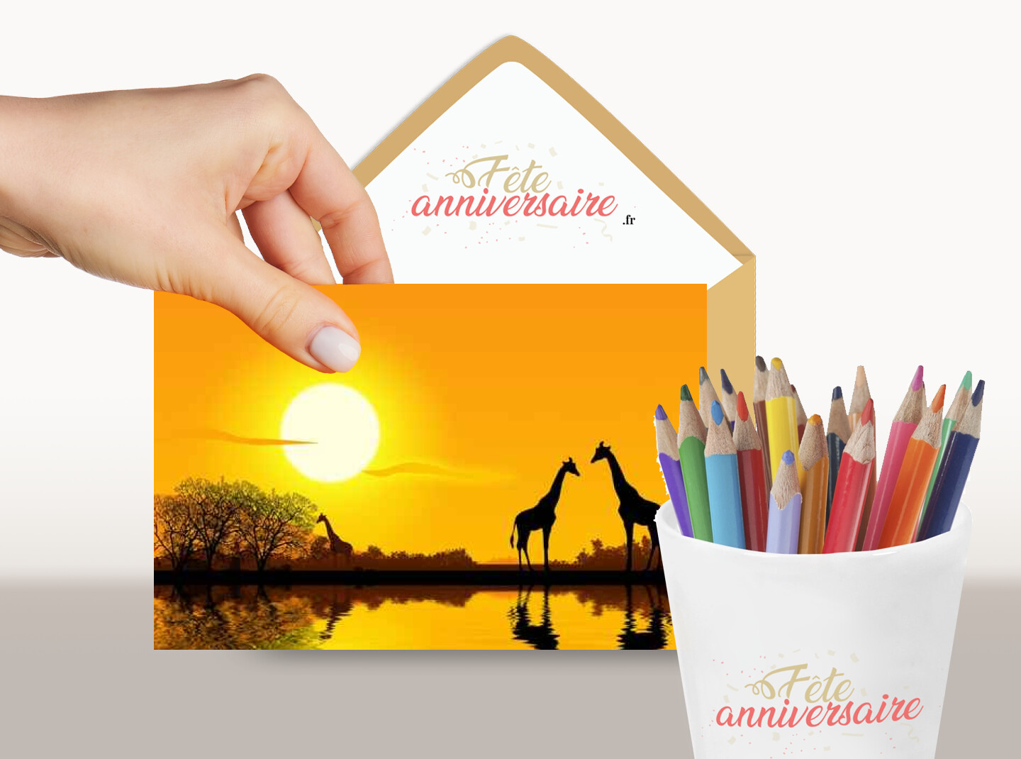 Carte d'anniversaire gratuite - Animaux de la savane