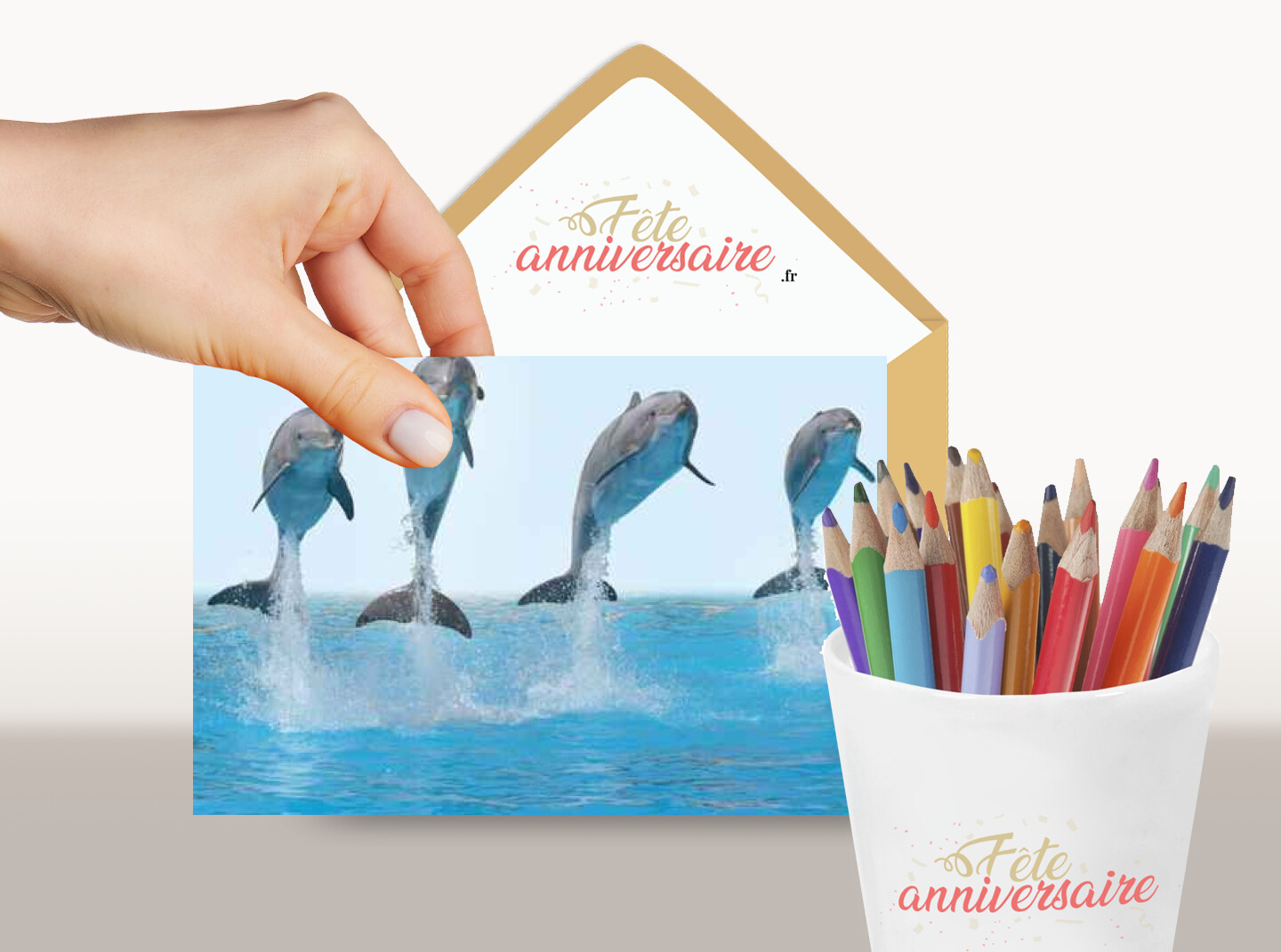 Carte de voeux dauphins