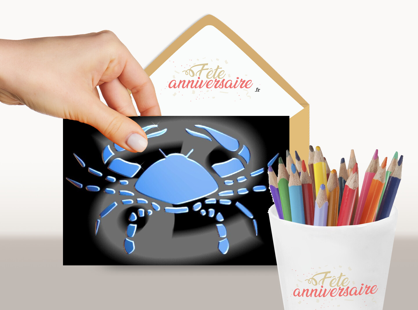 Carte signe du zodiaque : Le cancer