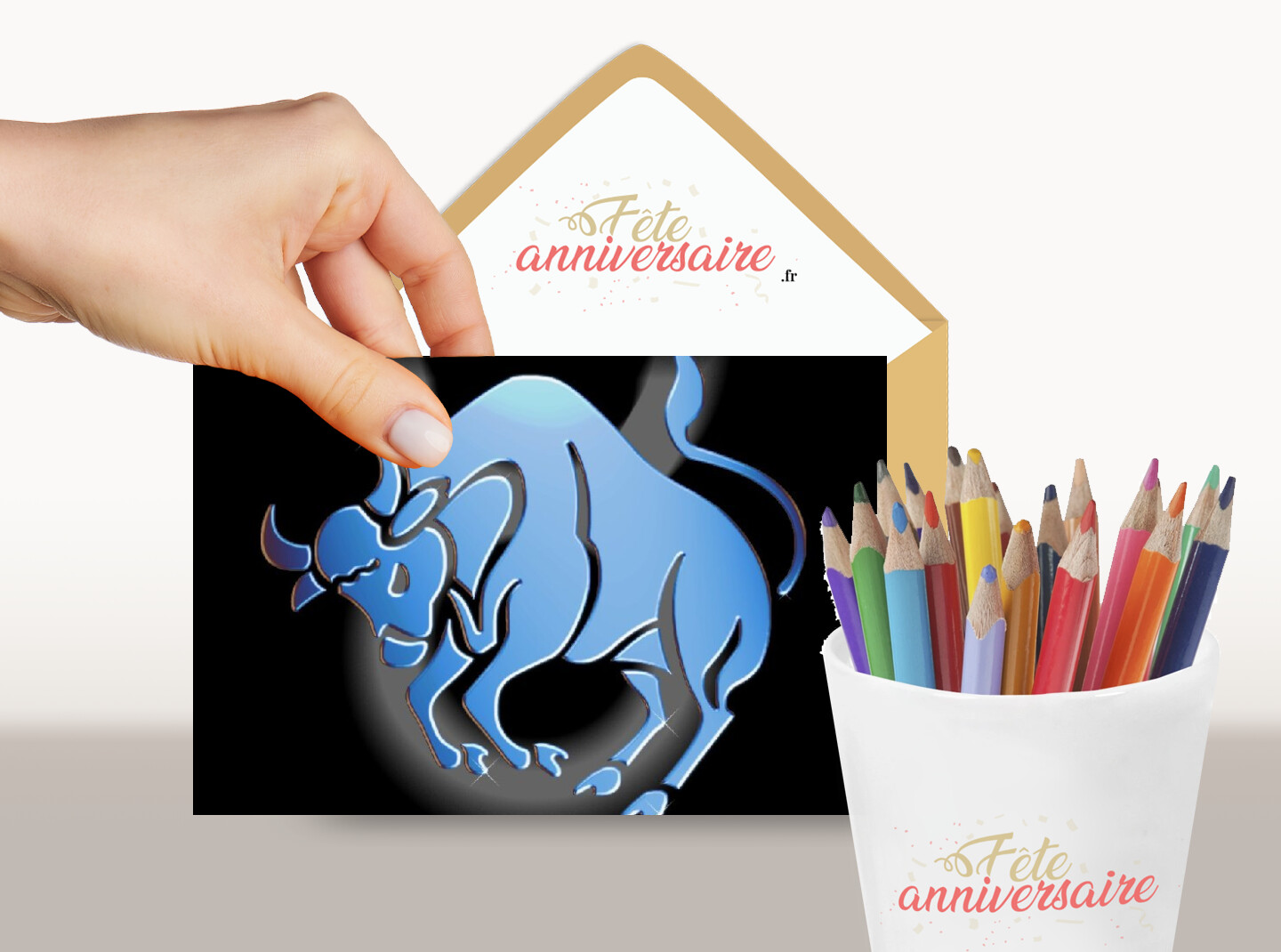Carte signe du zodiaque : Le taureau