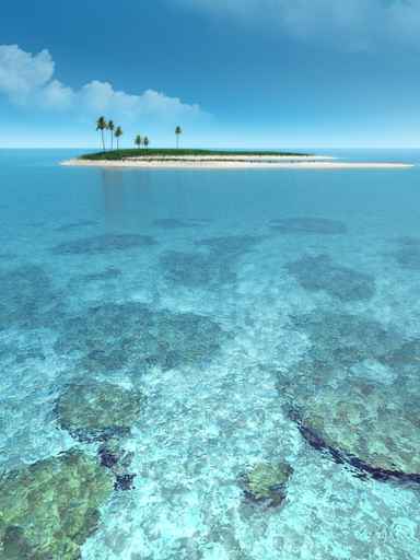 Carte île déserte - Carte postale en ligne à envoyer pour vos vacances