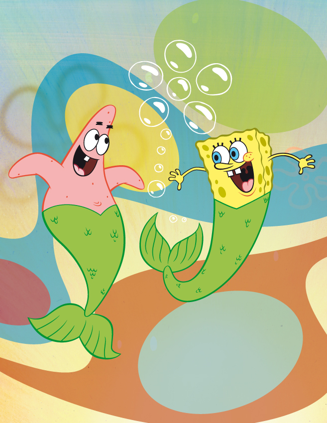 Carte virtuelle Bob l'éponge et Patrick pour enfant