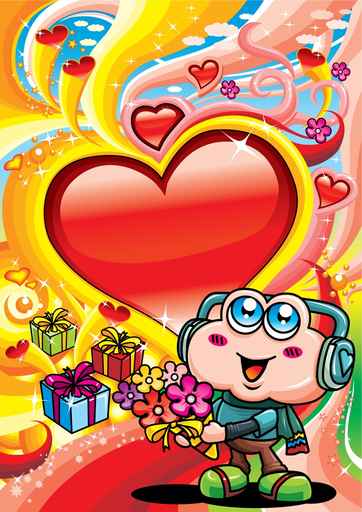 Carte gratuite à imprimer - Un gros coeur - anniversaire enfant