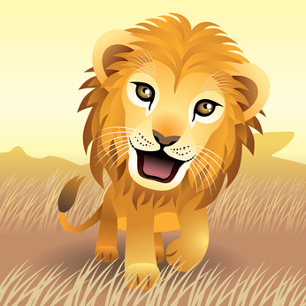 Ecarte anniversaire enfant lion gratuite pour envoyer à un enfant