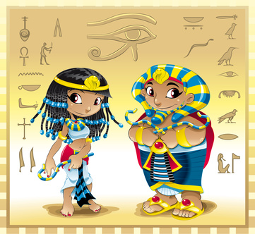 Egypte - Carte virtuelle égyptienne, invitation enfant