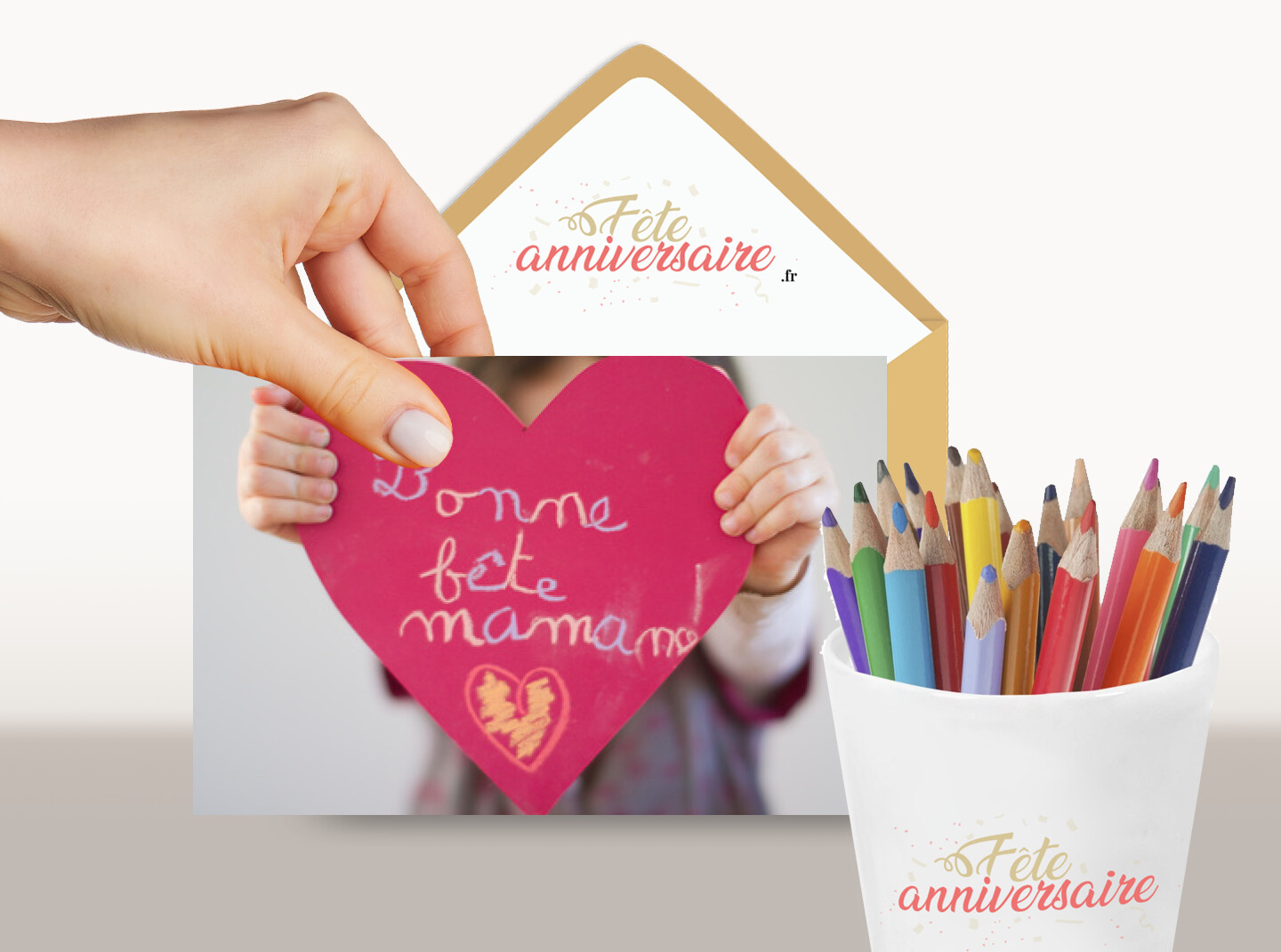 Carte bonne fête Maman - Un coeur pour ta fête