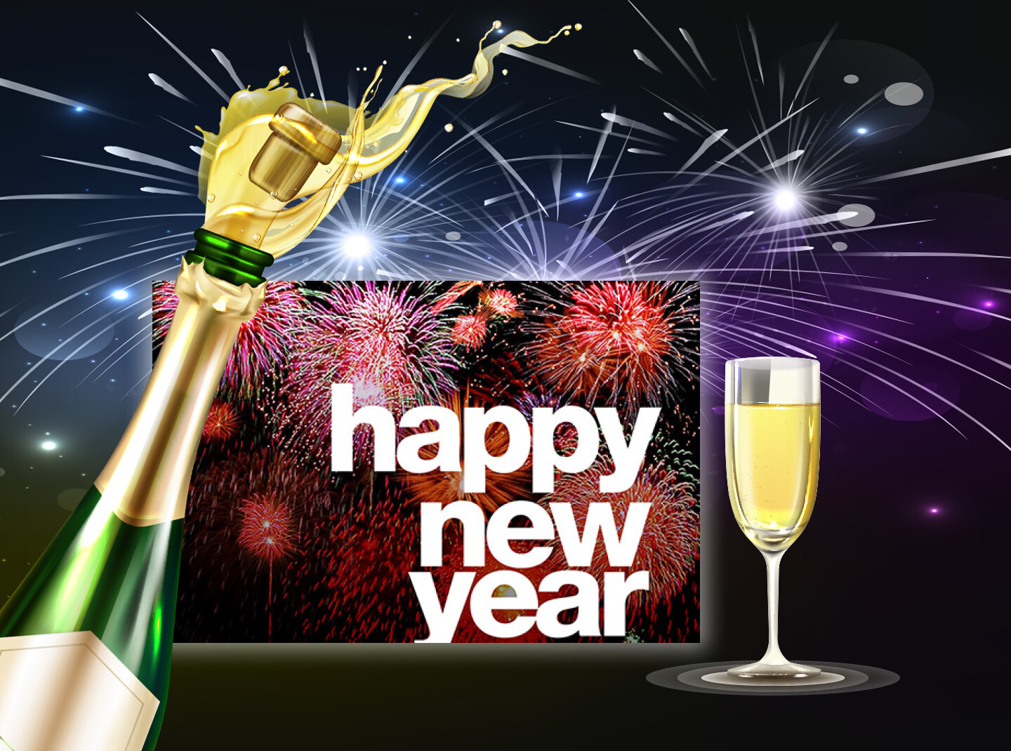 Happy New Year ! Carte de voeux virtuelle pour la fin d'année