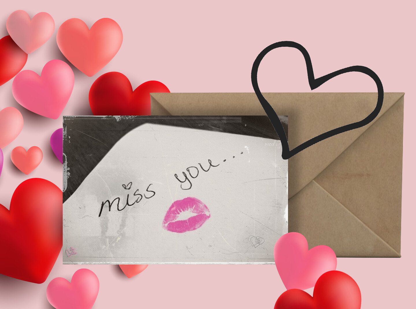 Carte virtuelle d'amour : Tu me manques !