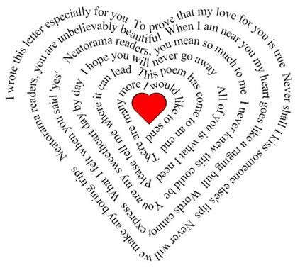 Carte poème pour la saint valentin