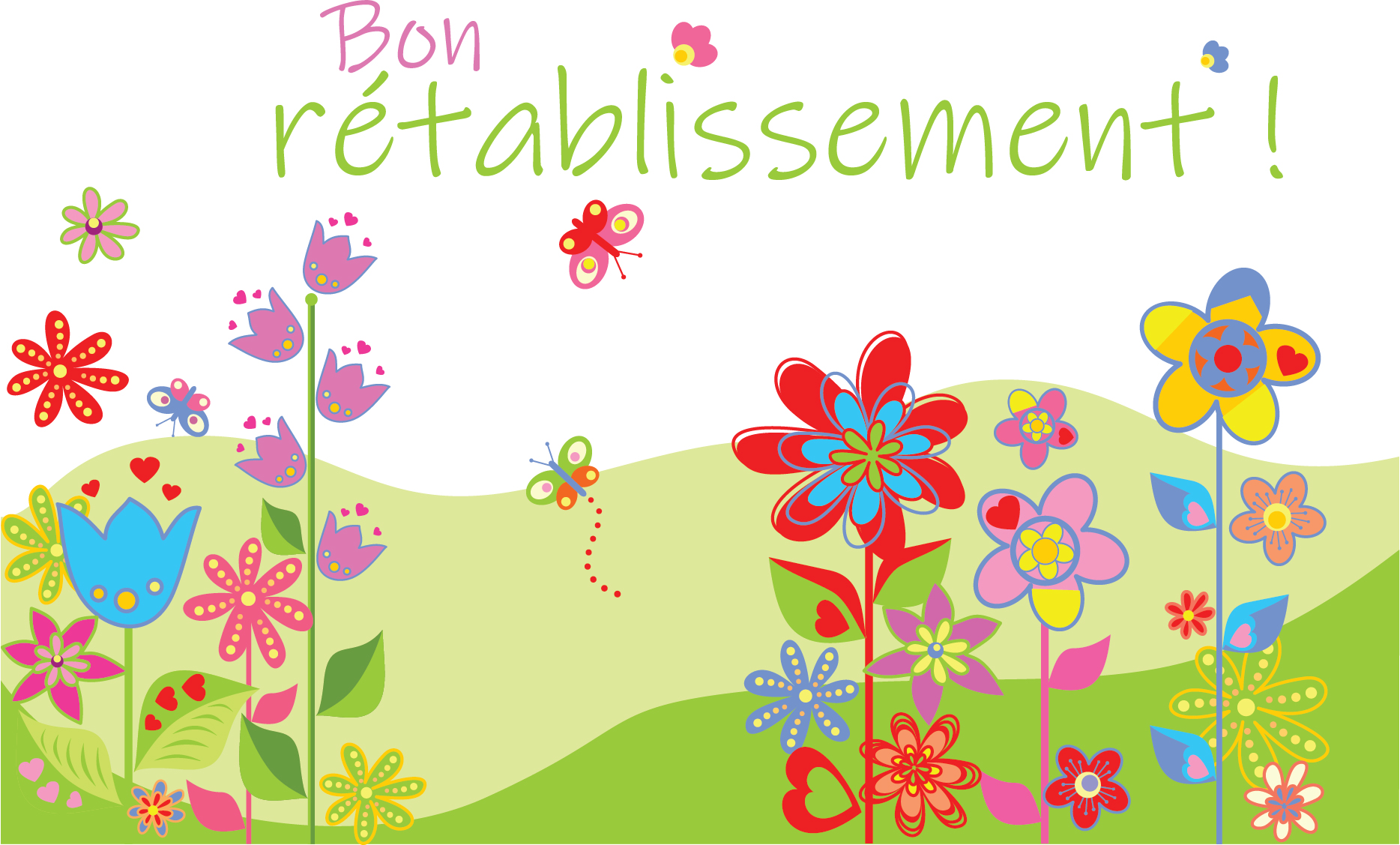 Jolie carte colorée "Bon rétablissement"