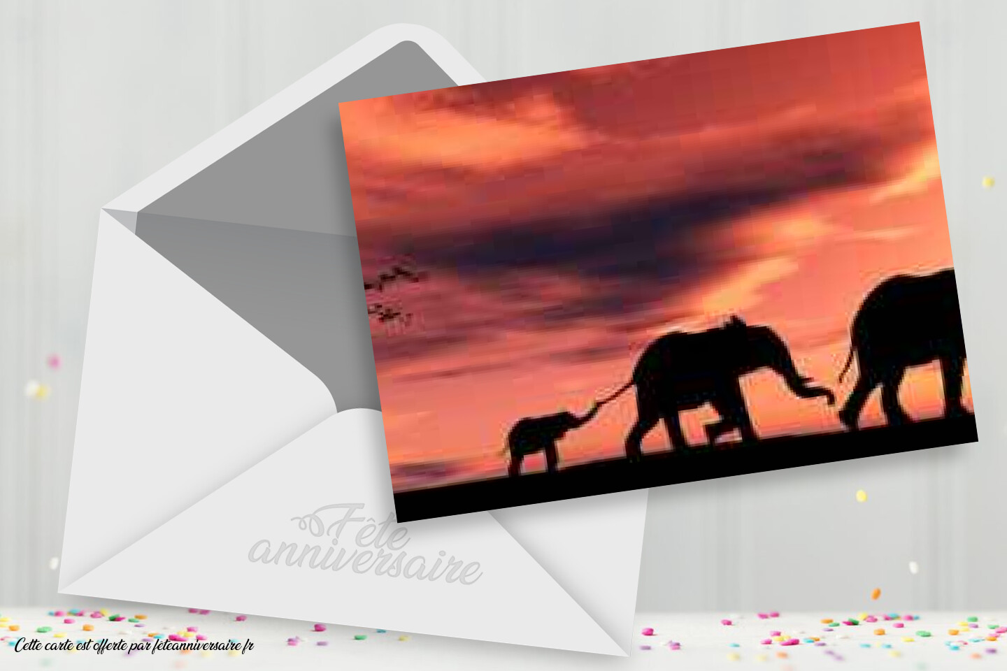 Carte D Anniversaire Elephants Carte Gratuite Carte Animaux D Afrique