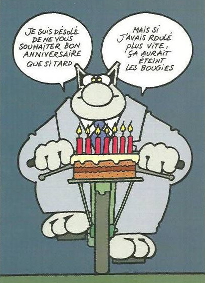 Carte d'anniversaire drôle pour souhaiter un joyeux anniversaire en retard