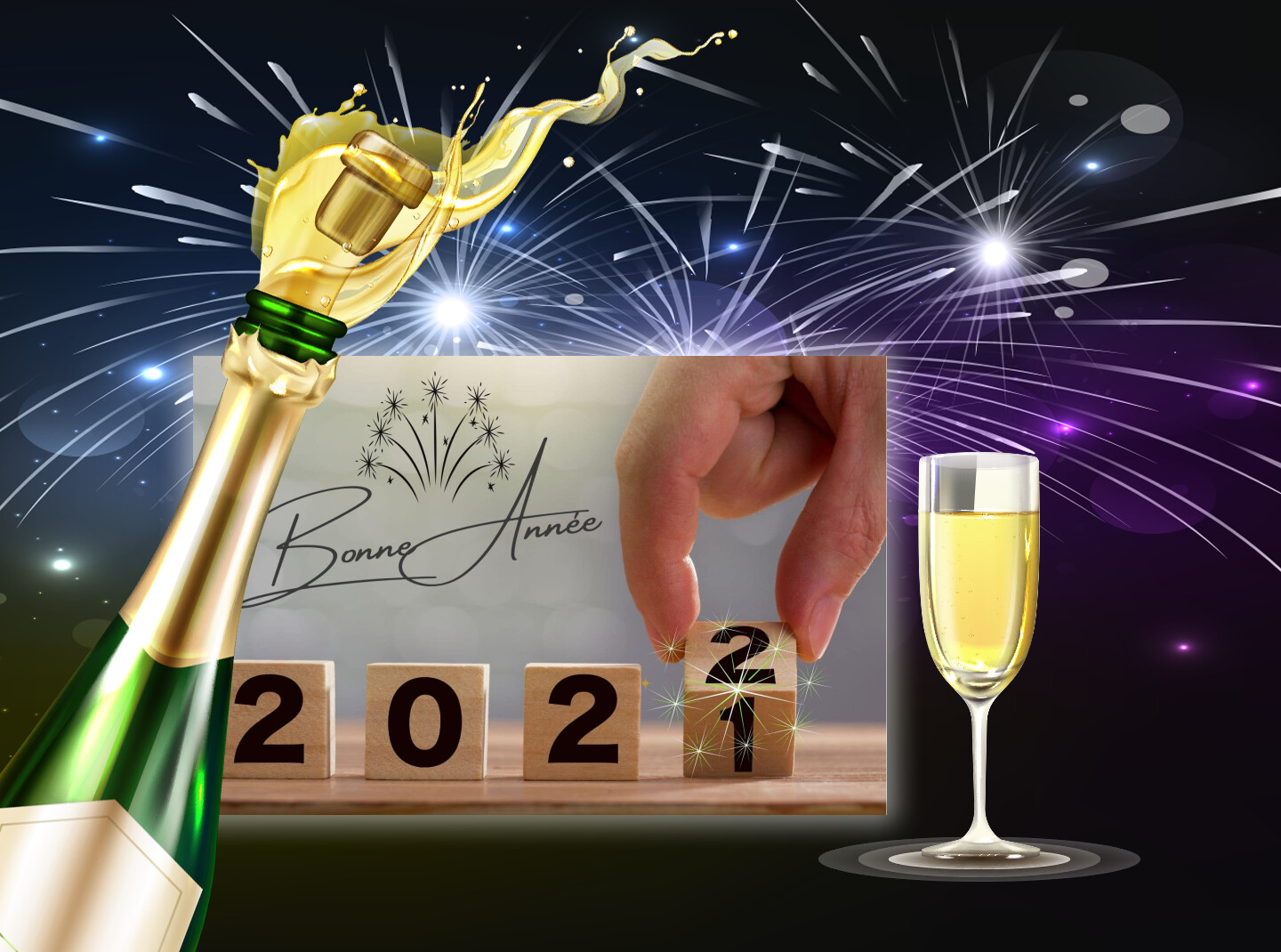 Très jolie carte pour souhaiter une bonne année pour 2022