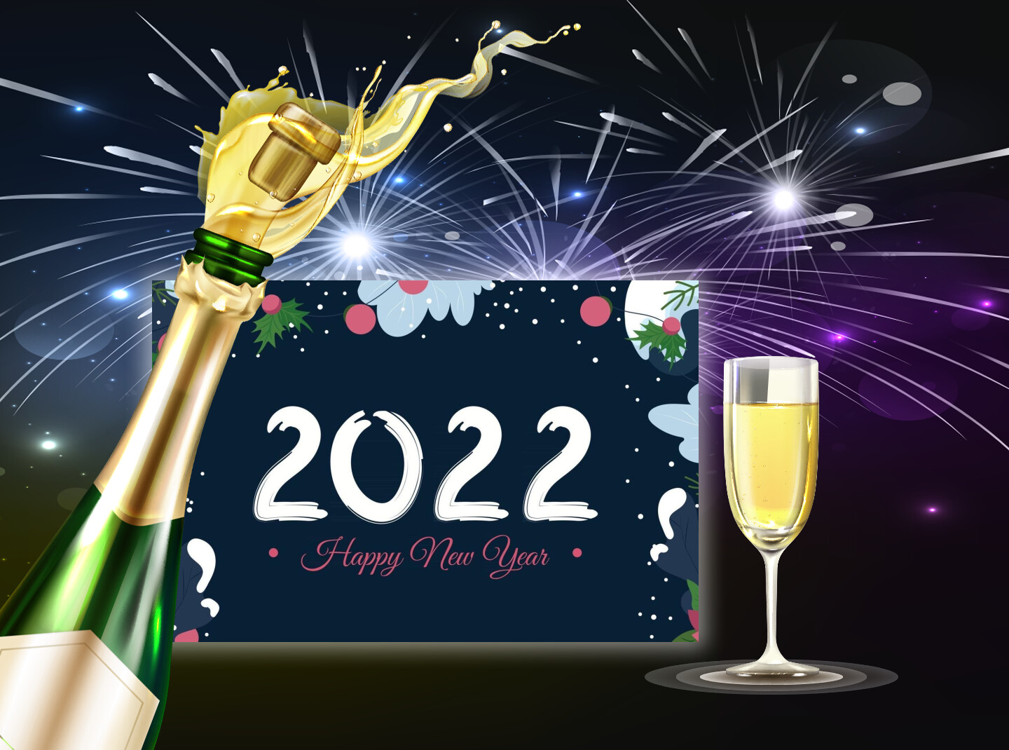 Carte de bonne année 2022 : Happy new year