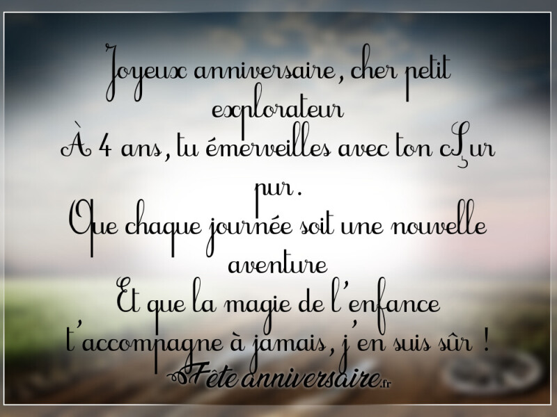 Anniversaire 4 ans garçon