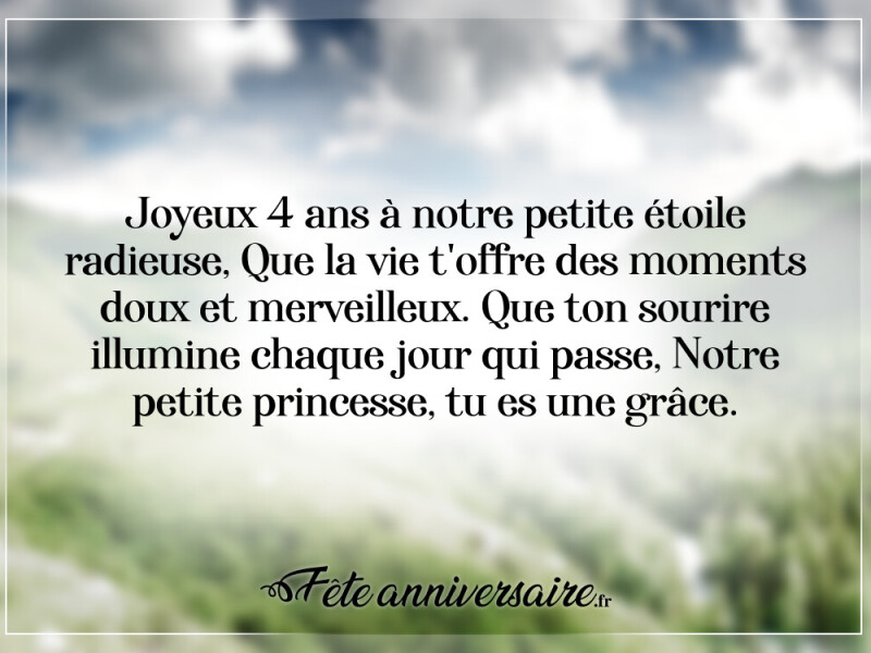 Joyeux anniversaire 4 ans fille