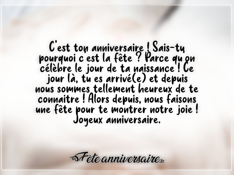 Texte anniversaire enfant le jour de ta naissance !