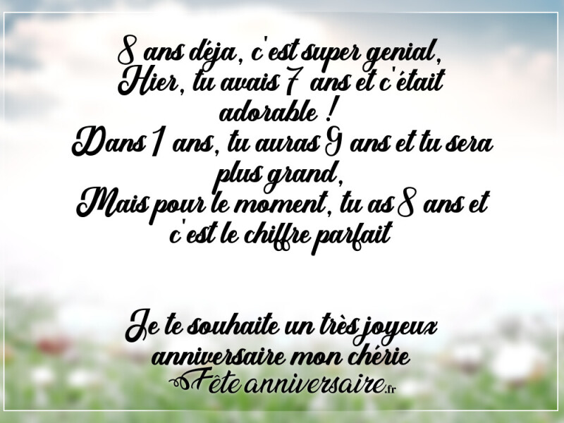 Texte anniversaire enfant texte anniversaire enfant 8 ans