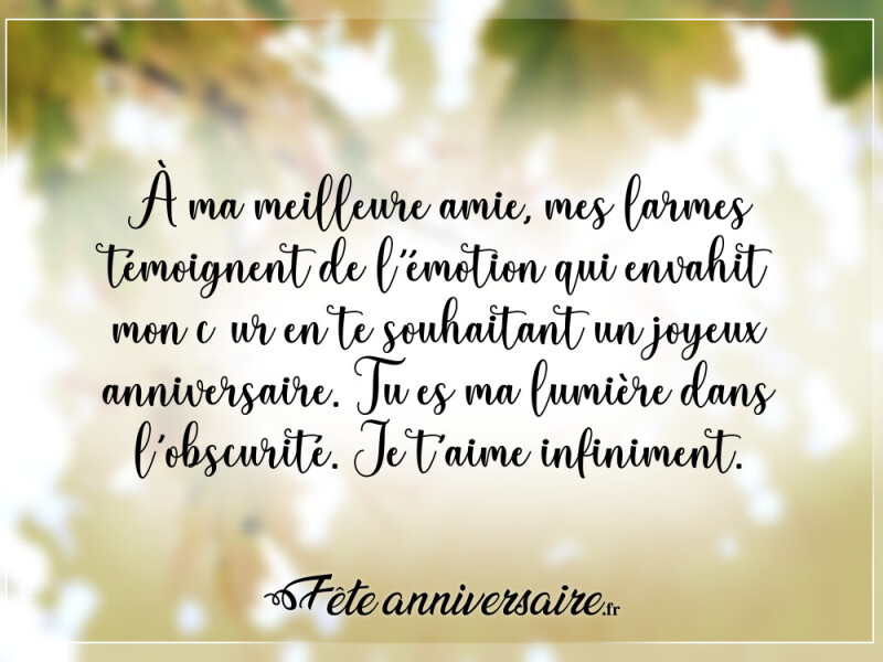 Texte anniversaire touchant amie message anniversaire très touchant