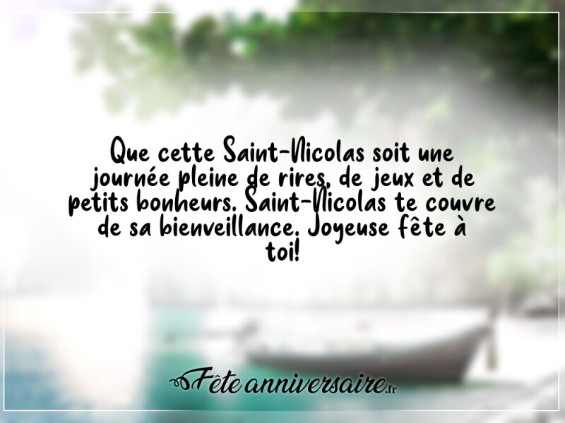 Texte de fête joyeuse fête de saint nicolas mon garçon