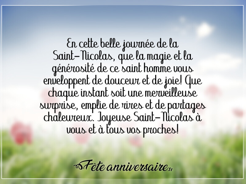 Texte de fête joyeuse saint nicolas