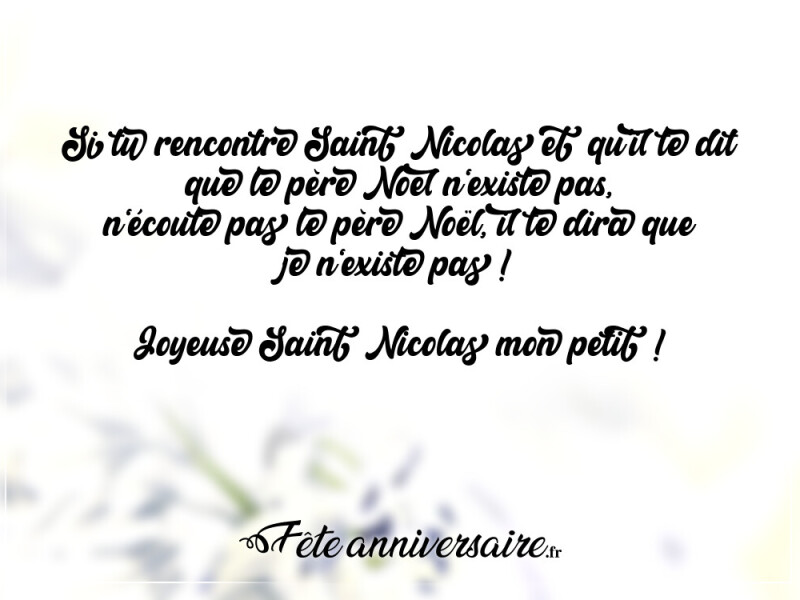 Texte de fête saint nicolas message drôle !