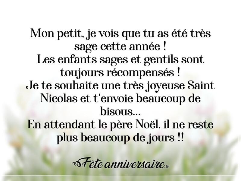 Texte de fête saint nicolas t'envoie un message !