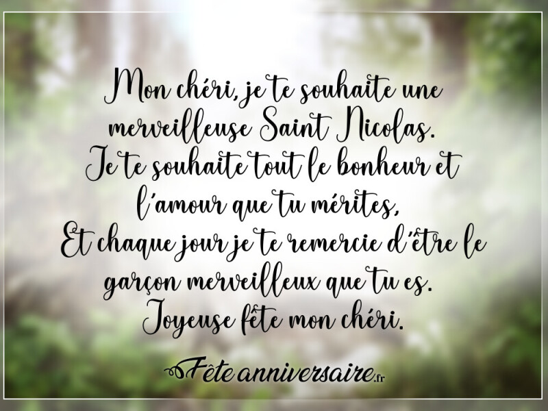 Texte de fête souhaiter la saint nicolas à mon fils