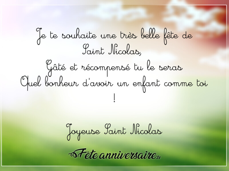 Texte de fête texte pour carte de saint nicolas