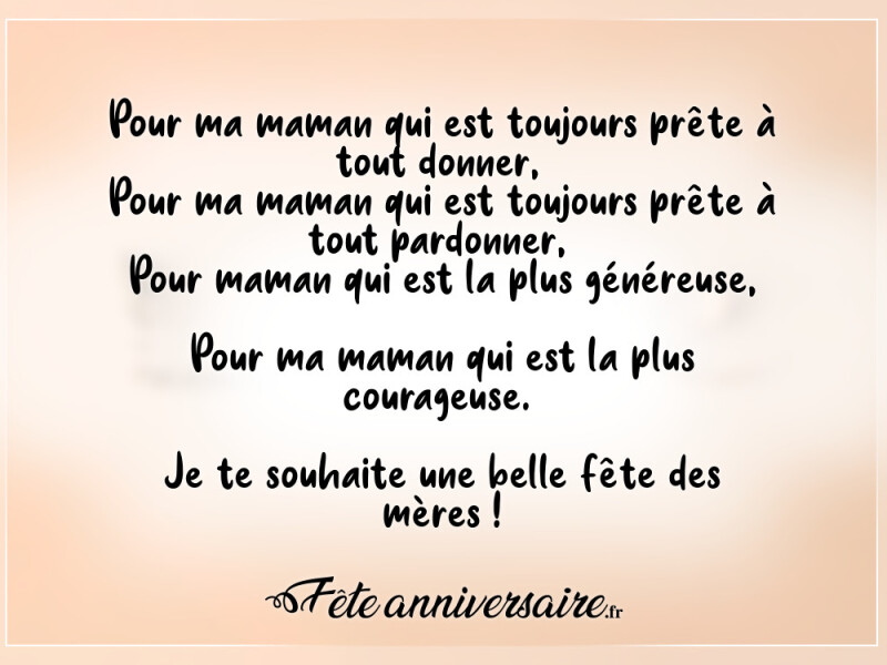 Texte de fête quelques mots pour la fête des mères