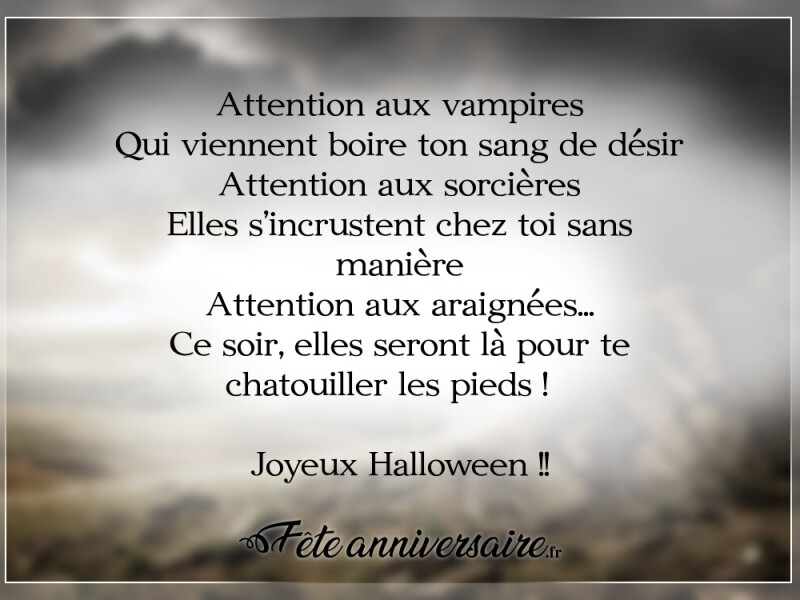 Texte de fête araignées chatouilleuses d'halloween !