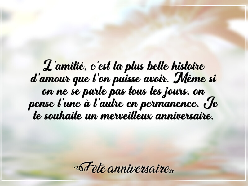 Texte anniversaire touchant amie histoire d'amitié touchante