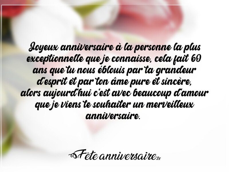 Texte anniversaire 60 ans joyeux anniversaire romantique