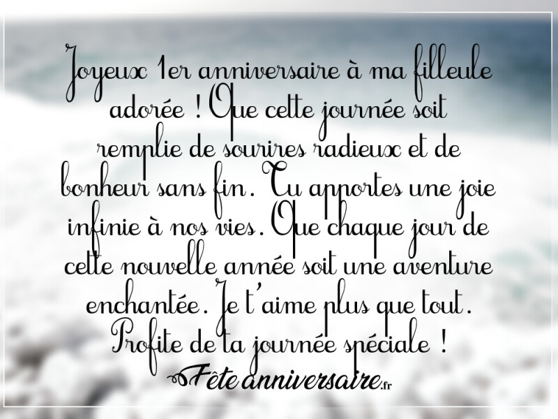 Texte anniversaire enfant 1 an texte anniversaire 1 an de ma filleule