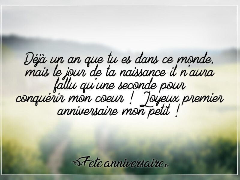 Texte anniversaire enfant 1 an un an dans ce monde