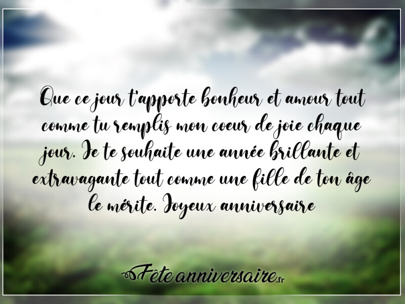 Textes d'anniversaire fille message d'anniversaire fille