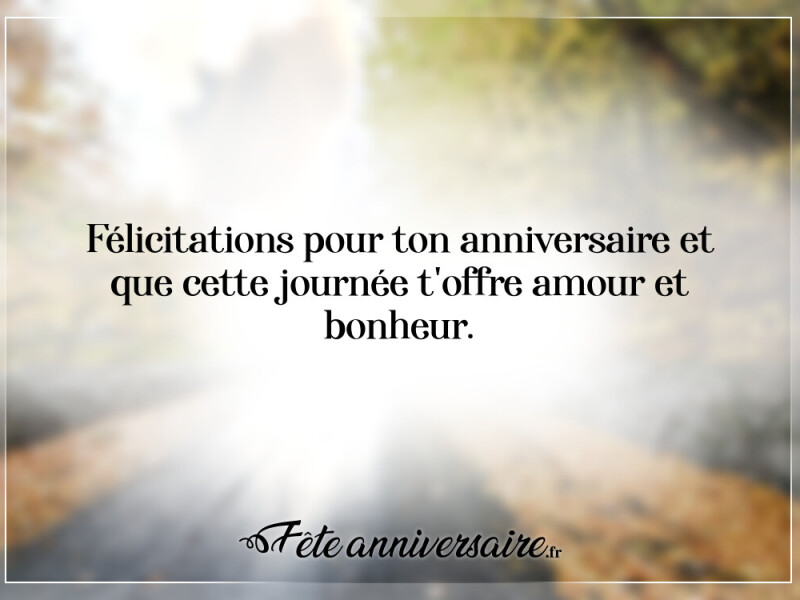 Texte anniversaire touchant amour et bonheur