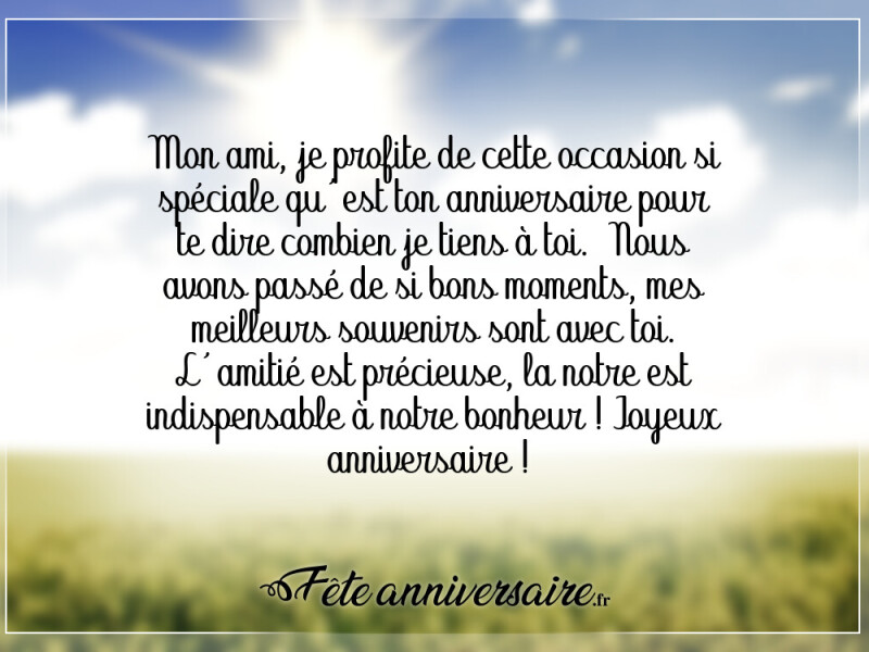 Texte anniversaire touchant message touchant pour un ami
