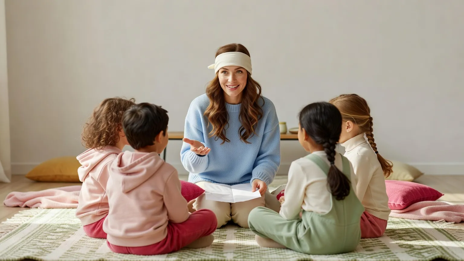 Enfants réunis dans un salon pendant une fête d'anniversaire